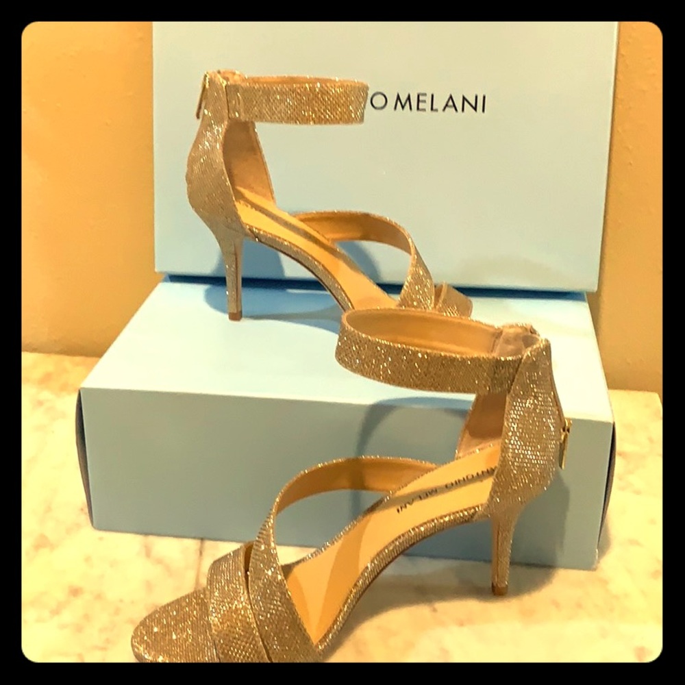 🎆SPARKLE🎆  ANTONIO MELANI Jaydyn Gold Heels -  9